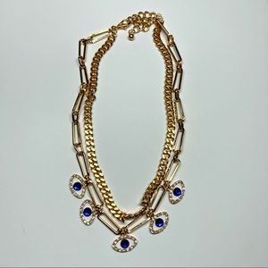 Evil Eye Double Chain Necklace